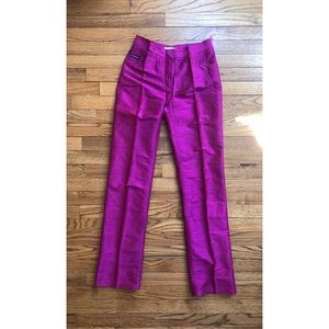 Magenta Dolce & Gabbana Textured Silk Pants